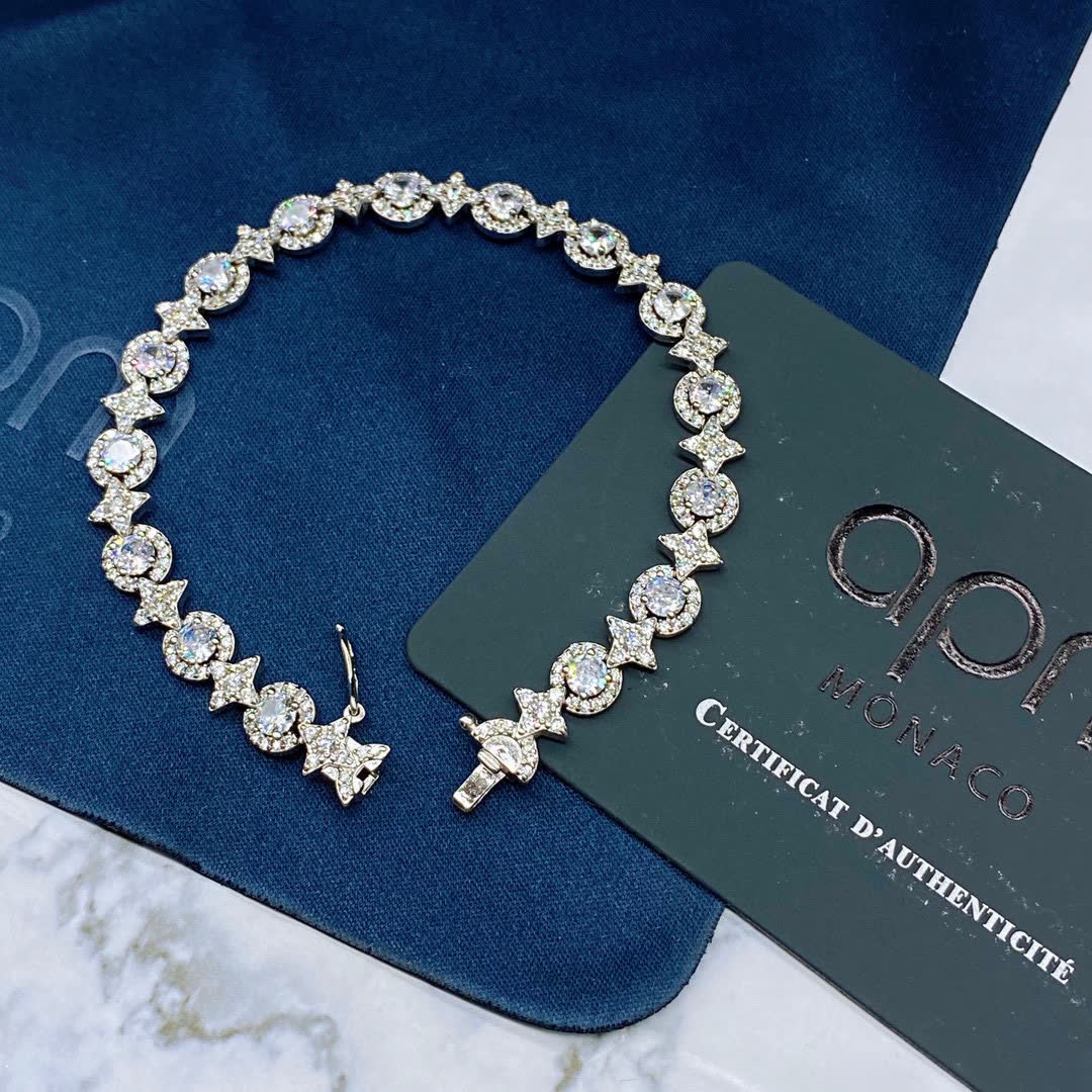 APM Monaco Silver Bracelet with Diamonds
